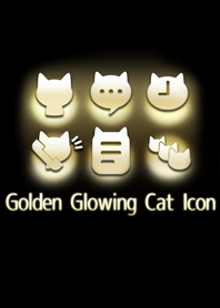 Golden Glowing Cat Icon