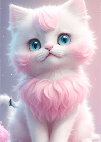 Long haired pink cat