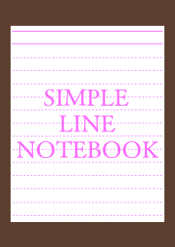 SIMPLE PINK LINE NOTEBOOK-DEEP BROWN