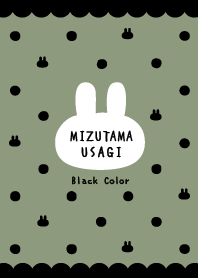 Polka dots Rabbet / Black&Dull Green