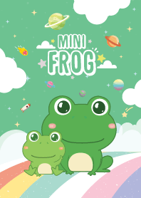 Frog Sky Rainbow Pastel Green