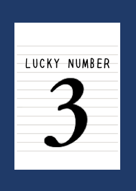 LUCKY NUMBER 3 NOTEBOOK/NAVY BLUE