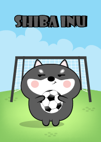 Black Shiba Inu Love Football Theme