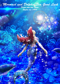 Mermaid and Dolphin Sea Good Luck