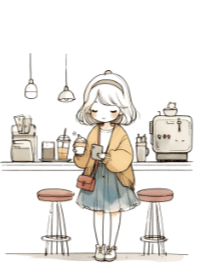 Cute Girl and Coffee V.26