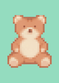 クマのドット絵のきせかえ Green 05