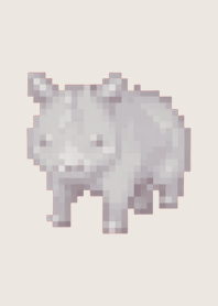 Rhinoceros Pixel Art Theme  Beige 01