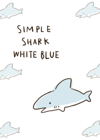 簡單的 鯊魚 白色 藍色