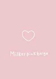 Milky pink beige and heart
