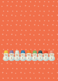 Colorful Snowman01 on red & yellow