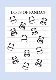 LOTS OF PANDAS NOTEBOOK-BLUE GRAY