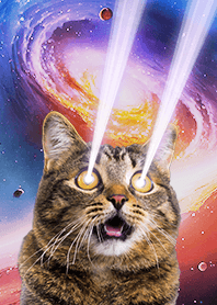 【 宇宙猫 】目からビームver