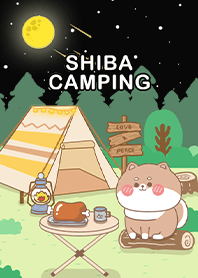 shiba inu -mountain camping/black