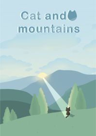 Cat and mountains