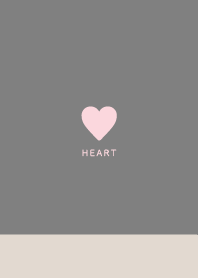 Simple Heart/ Beige&Pink /Ash Gray