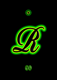 Neon Initial R Green Line Theme Line Store