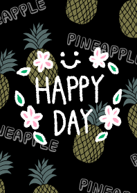 Smile pineapple - black11-