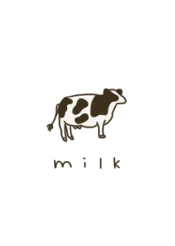 ホワイト。ミルク。牛。