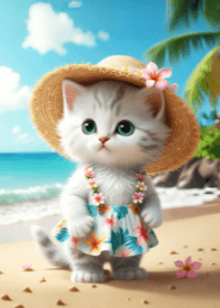 Cute Cat in Summer V.4