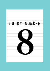 LUCKY NUMBER 8 NOTEBOOKj-MINT GREEN