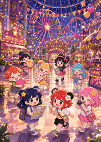 Dreamy Carnival Night (Beige Aqua)