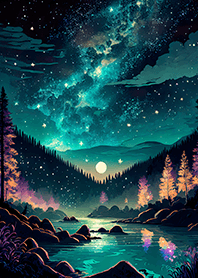 Beautiful starry night view#344