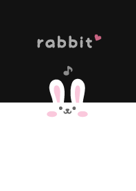 Rabbits. Musical note - Black