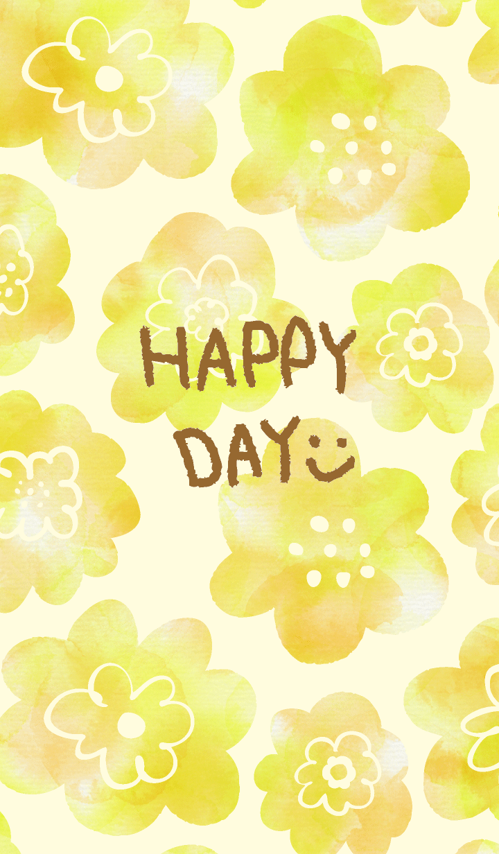 Yellow watercolor flower Smile20