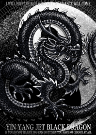 Yin yang jet black dragon