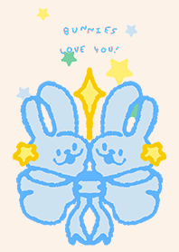 Bunnies love you: blue