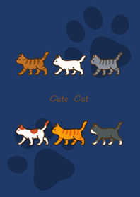 Cat taking a walk(Navy blue)