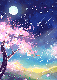 Beautiful night cherry blossoms#285