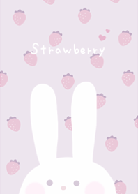 Cute rabbit and strawberry2.