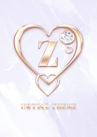[ Z ] Heart Charm & Initial  - Purple 1