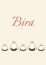 Bird 002-2 (Small bird/Beige/Red)