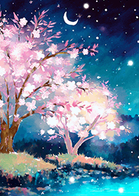 Beautiful night cherry blossoms#462