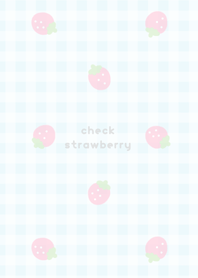 check strawberry . light blue&white