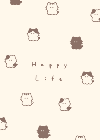 whisker cats(pattern)/beige colorful