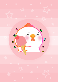 Simple White Chicken Love Pink Theme