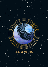 油畫 太陽和月亮天體圖標