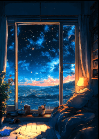 Dark blue starry night sky