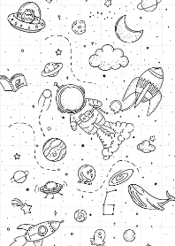 白色背景的小宇航員