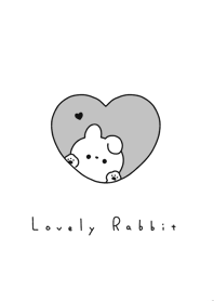 Rabbit in Heart(line)/gray.