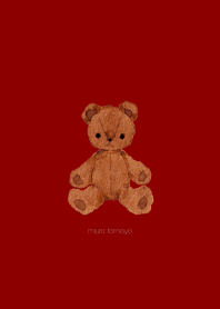 simple テディベア-red