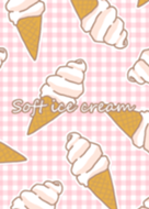 Soft ice cream ~pink checked gingham~