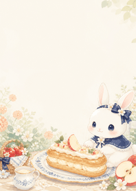 Indigo White Rabbit Apple Eclair