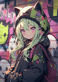 酷酷的街頭風，喵咪女孩❤