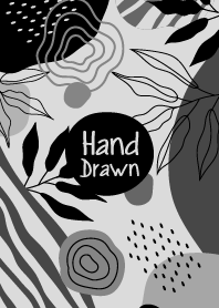 Hand Drawn Floral Black & Gray 2