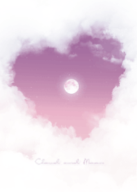 Heart Cloud & Moon  - violet grape 01