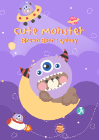 Cute Monster Brown  Bear : Galaxy